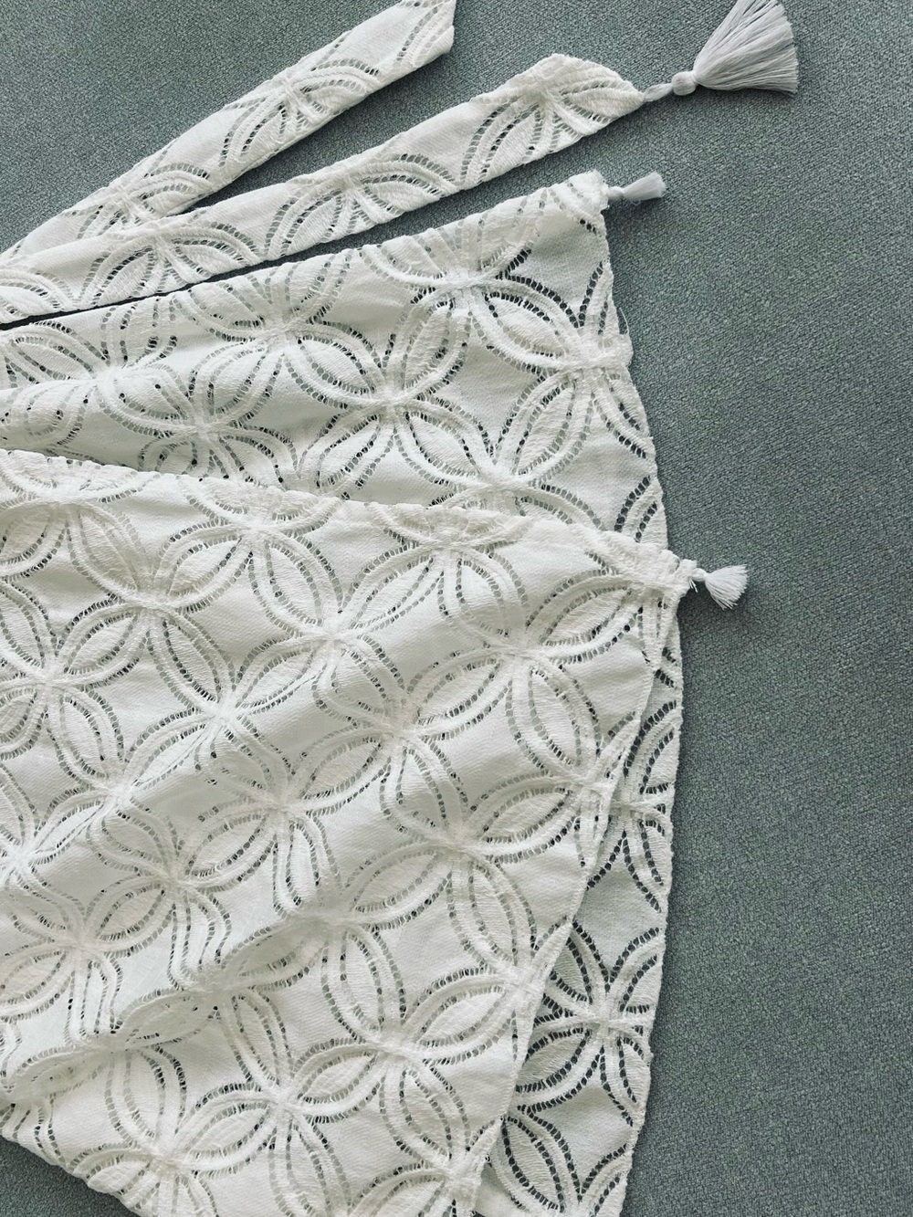 NWT Trina Turk White Lace Wrap Dress Cover-Up Medium MSRP $152 - Picture 4 of 7